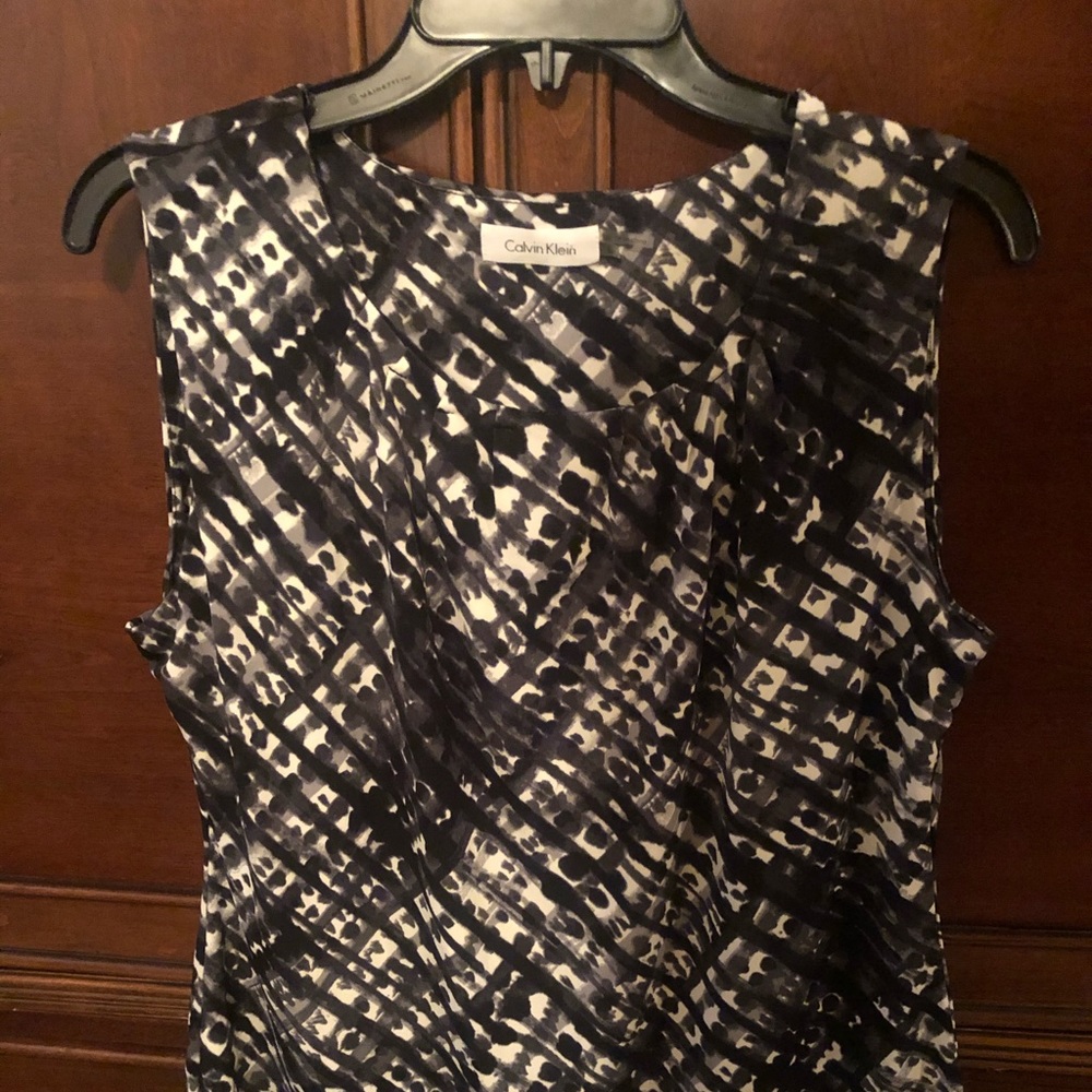 Black and white sleeveless top